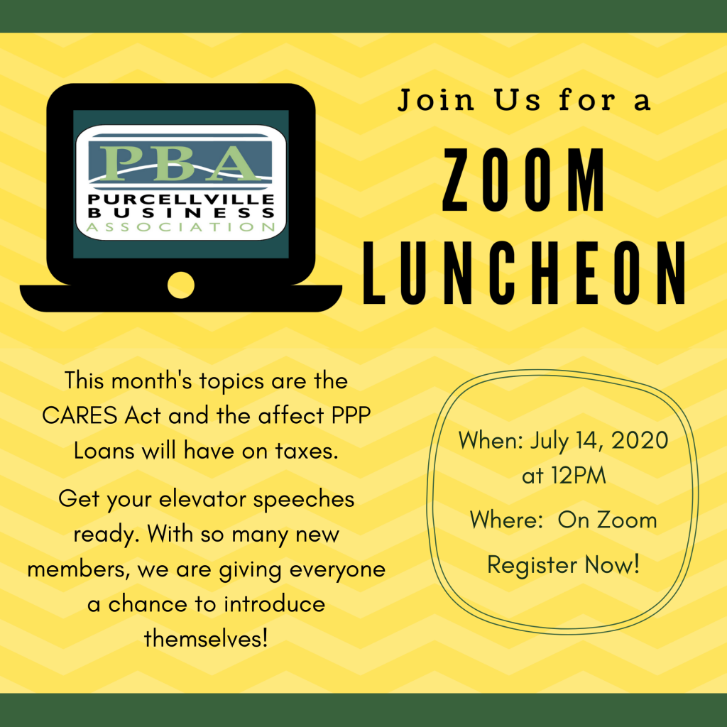 The PBA will be hosting a Zoom luncheon on July 14th from 12p-1p.